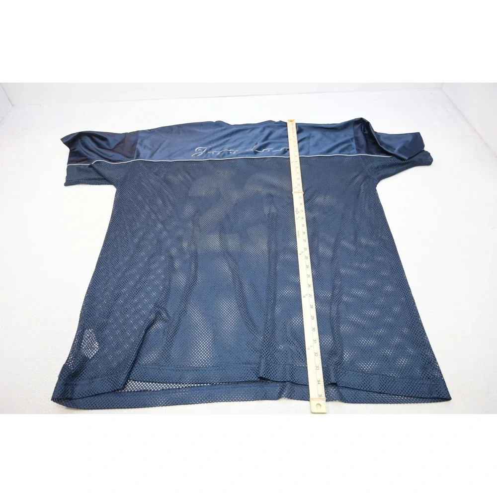 VTG Jordan Jersey Men 3XL Navy Blue Mesh Satin Jumpman Basketball Shirt